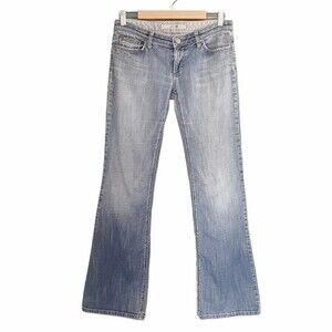 Joe’s Jeans Low Rise Flare Medium Wash Cotton Denim Bootcut Wide Leg Size 28 | 6